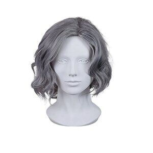 Grey Short Wavy Bob Wig